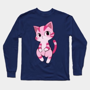 Adorable Pink Cat - Cute Baby Feline Long Sleeve T-Shirt